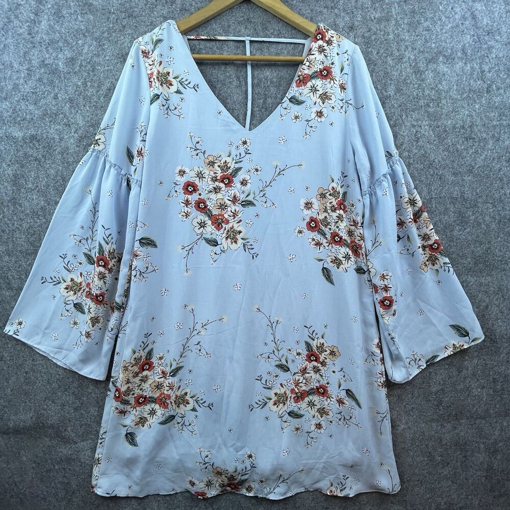 Wrangler Dress Womens Large Sheer Lined Bell Sleeve‎ Country Retro Flowy Cottage